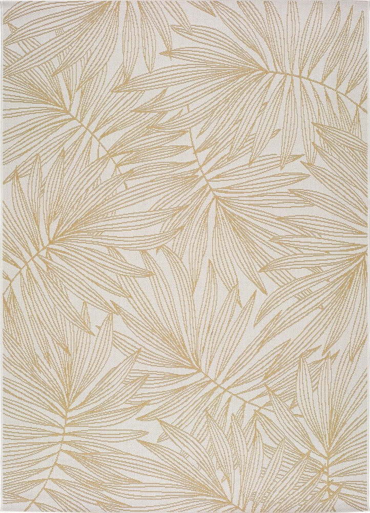 Béžový venkovní koberec Universal Hibis Leaf
