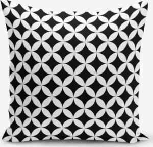 Černo-bílý povlak na polštář s příměsí bavlny Minimalist Cushion Covers Black White Geometric