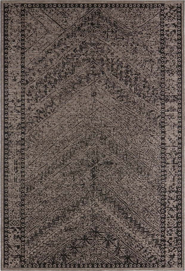 Hnědo-černý venkovní koberec NORTHRUGS Mardin