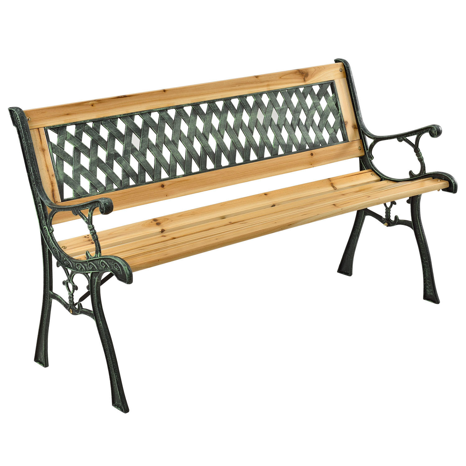 Juskys 2-místná zahradní lavička Pisa z lakovaného dřeva a kovu