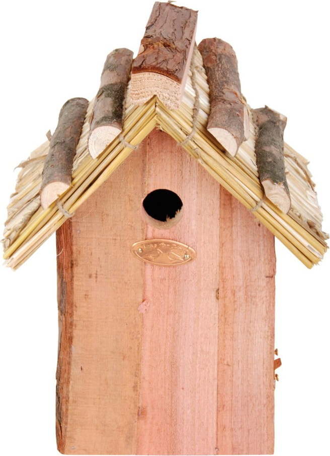 Ptačí budka z jedlového dřeva se slaměnou střechou Esschert Design Antik