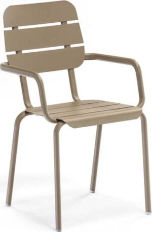 Sada 4 hnědých kovových židlí s područkami Ezeis Alicante