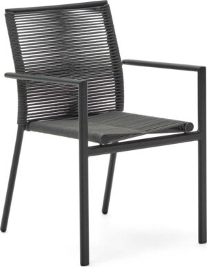 Tmavě šedá kovová zahradní židle Culips – Kave Home