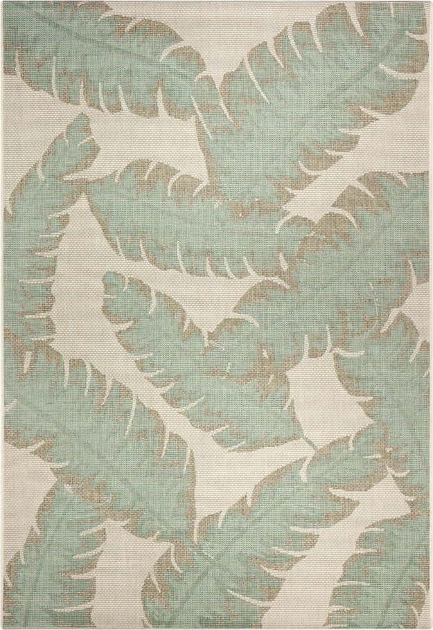 Zeleno-béžový venkovní koberec Ragami Leaf