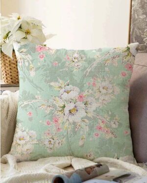 Zelený povlak na polštář s příměsí bavlny Minimalist Cushion Covers Blossom