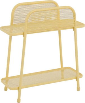 Žlutý kovový odkládací stolek na balkon Garden Pleasure MWH
