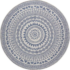 Modro-krémový venkovní koberec NORTHRUGS Coron